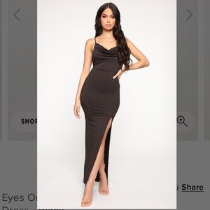 Cowl Neck Maxi Dress with Slit